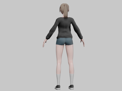 Anime cool girl V22224 3Dモデル