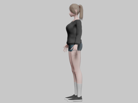 Anime cool girl V22224 3Dモデル