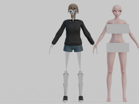 Anime cool girl V22224 3Dモデル