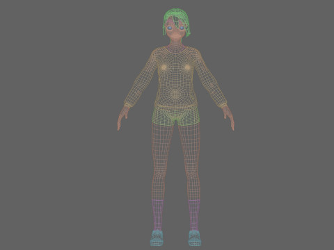 Anime cool girl V22224 3Dモデル