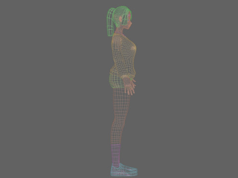Anime cool girl V22224 3Dモデル