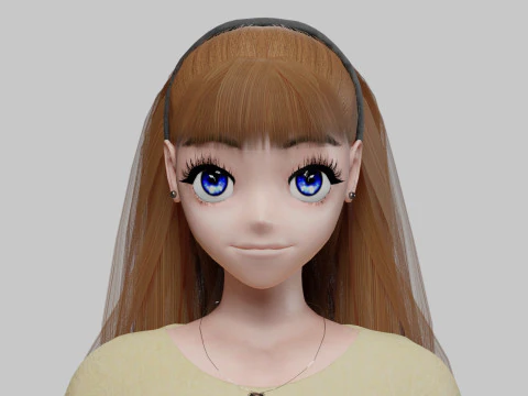 Anime cute girl V33818 3D Model