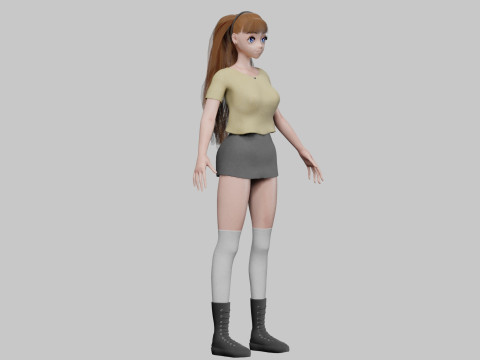 Anime cute girl V33818 Modèle 3D