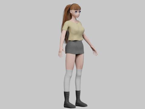 Anime cute girl V33818 3D Model