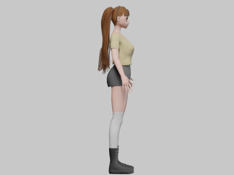 Anime cute girl V33818 Modèle 3D