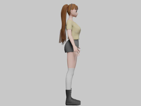 Anime cute girl V33818 3D Model