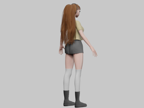 Anime cute girl V33818 Modèle 3D