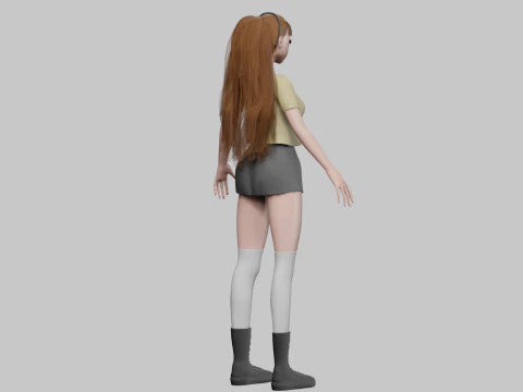Anime cute girl V33818 3D Model