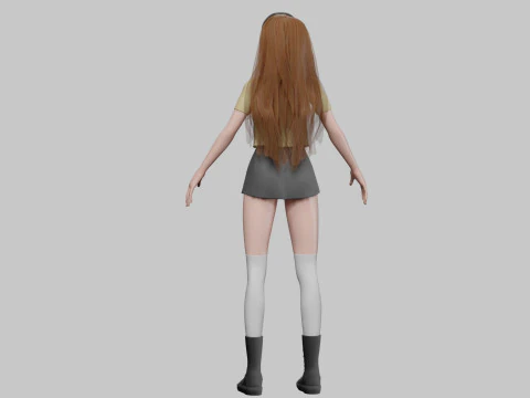 Anime cute girl V33818 3D Model