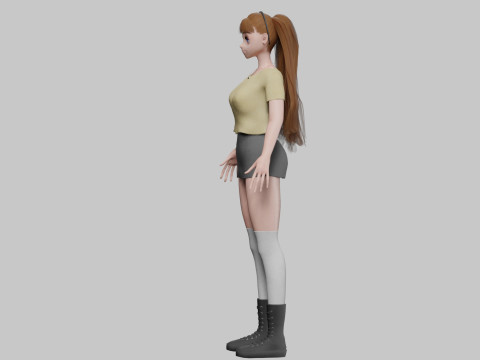 Anime cute girl V33818 Modèle 3D