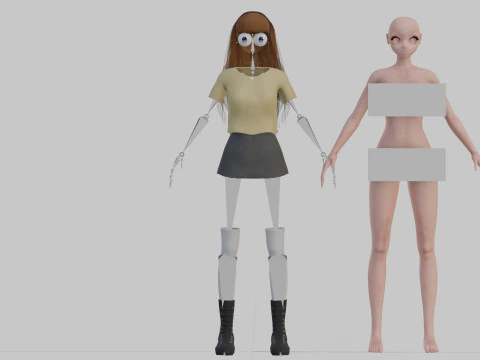 Anime cute girl V33818 3D Model