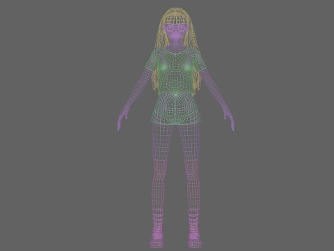 Anime cute girl V33818 Modèle 3D