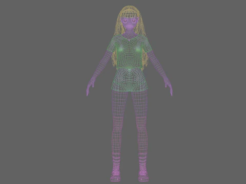 Anime cute girl V33818 3D Model