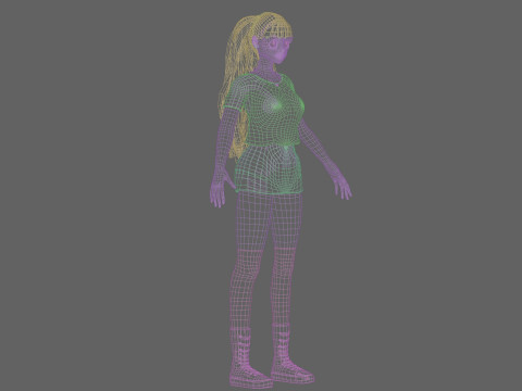 Anime cute girl V33818 Modèle 3D
