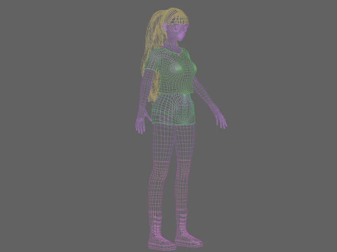 Anime cute girl V33818 3D Model