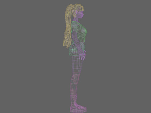 Anime cute girl V33818 Modèle 3D