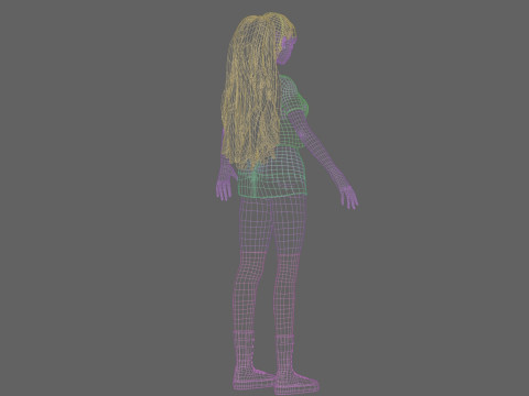 Anime cute girl V33818 Modèle 3D