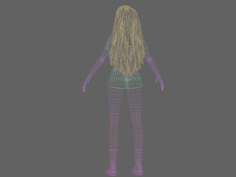 Anime cute girl V33818 Modèle 3D