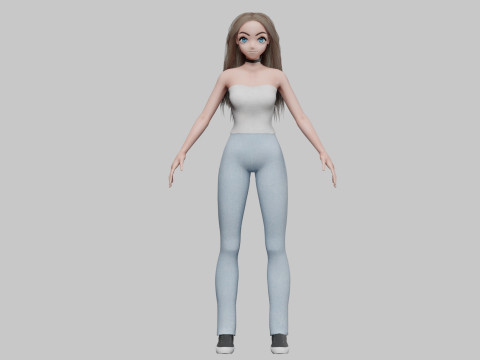 Anime Standard girl V34179 3D Model