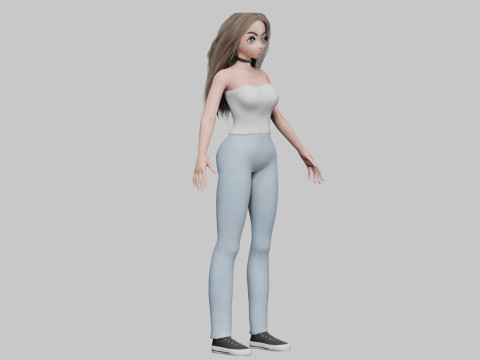 Anime Standard girl V34179 3D Model