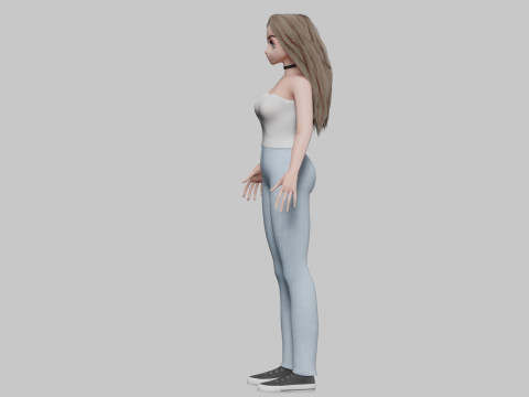 Anime Standard girl V34179 3D Model