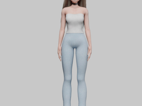 Anime Standard girl V34179 3D Model
