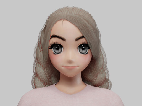 Anime stylized girl V32427 Modèle 3D
