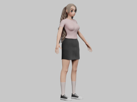 Anime stylized girl V32427 Modèle 3D