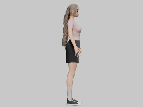 Anime stylized girl V32427 Modèle 3D