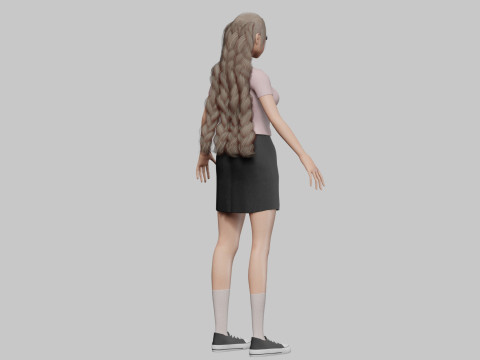 Anime stylized girl V32427 Modèle 3D