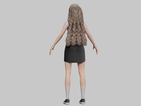 Anime stylized girl V32427 Modèle 3D