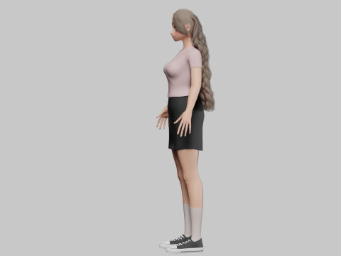 Anime stylized girl V32427 Modèle 3D