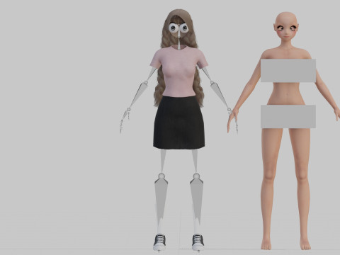 Anime stylized girl V32427 Modèle 3D