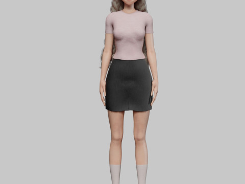 Anime stylized girl V32427 Modèle 3D