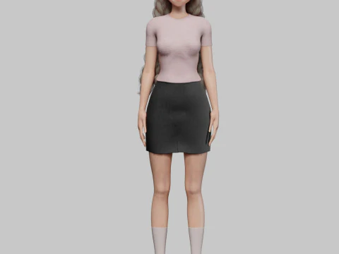 Anime stylized girl V32427 3D Model