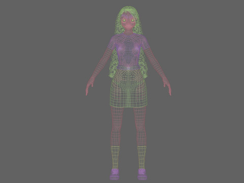 Anime stylized girl V32427 Modèle 3D