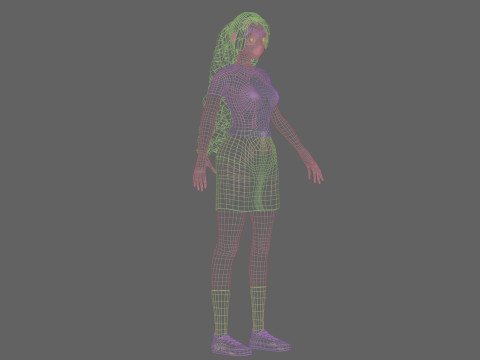 Anime stylized girl V32427 Modèle 3D