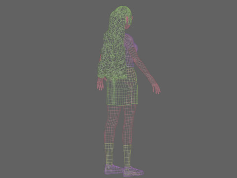 Anime stylized girl V32427 Modèle 3D