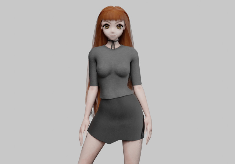 Anime teen girl V31524 Modèle 3D .c4d .max .obj .3ds .fbx .stl .blend 