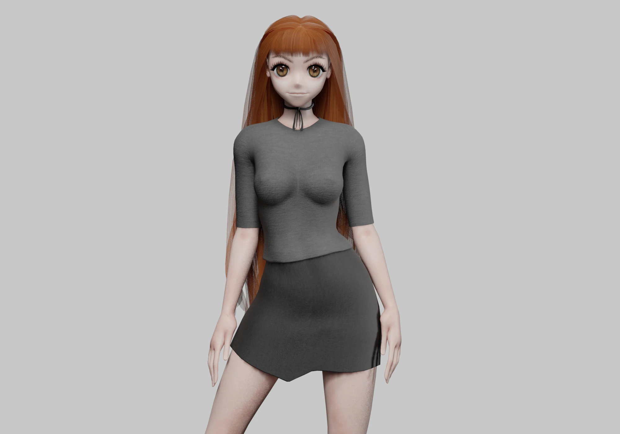 Anime teen girl V31524 3D Model .c4d .max .obj .3ds .fbx .stl .blend 