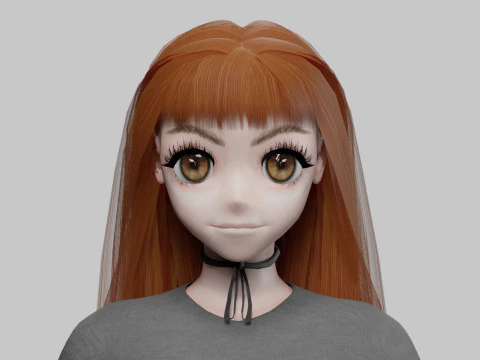 Anime teen girl V31524 3D Model