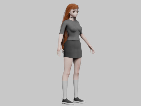 Anime teen girl V31524 Modèle 3D