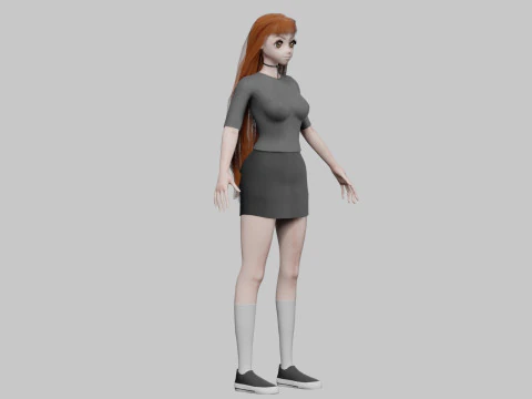 Anime teen girl V31524 3D Model