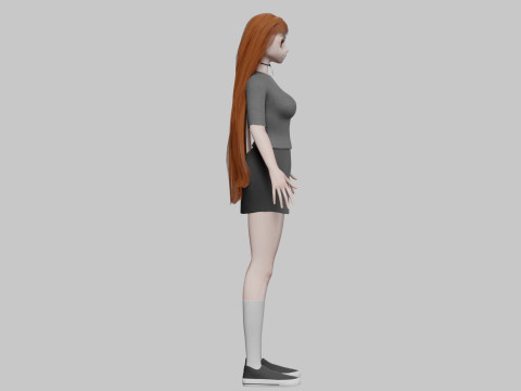 Anime teen girl V31524 Modèle 3D