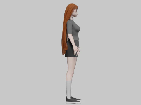 Anime teen girl V31524 3D Model