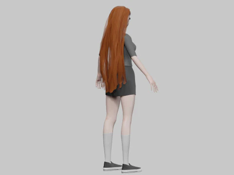 Anime teen girl V31524 3D Model