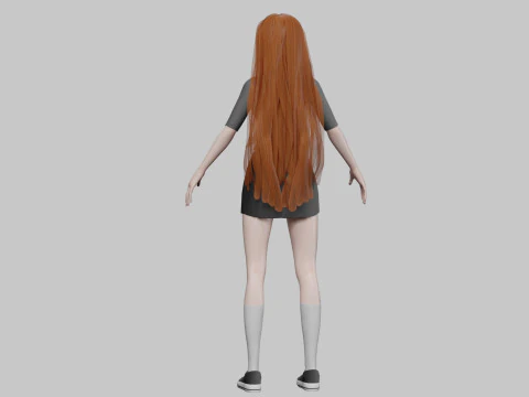 Anime teen girl V31524 3D Model
