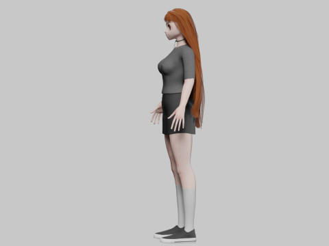 Anime teen girl V31524 Modèle 3D