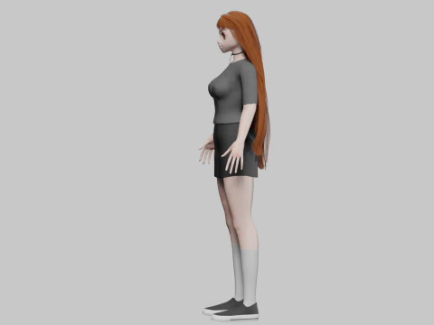 Anime teen girl V31524 3D Model
