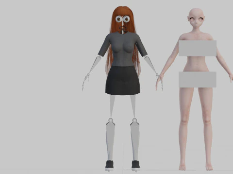 Anime teen girl V31524 3D Model